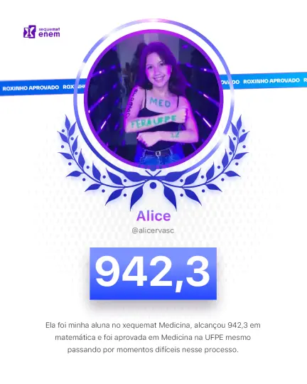 Card de aprovação de aluno do método xequemat