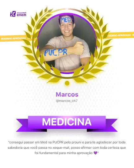 Card de aprovação de aluno do método xequemat