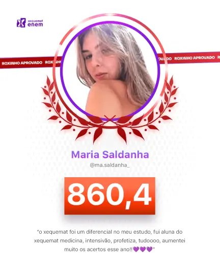 Card de aprovação de aluno do método xequemat