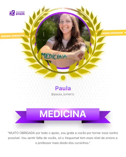 Card de aprovação de aluno do método xequemat